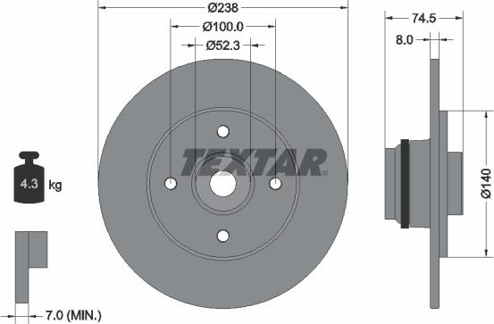 Textar 92154000 - Bremžu diski ps1.lv