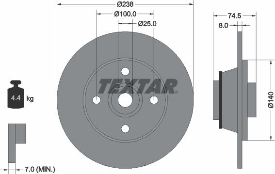 Textar 92154100 - Bremžu diski ps1.lv