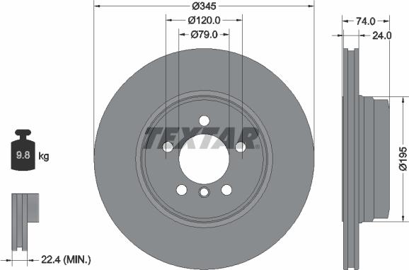 Textar 92155005 - Bremžu diski ps1.lv