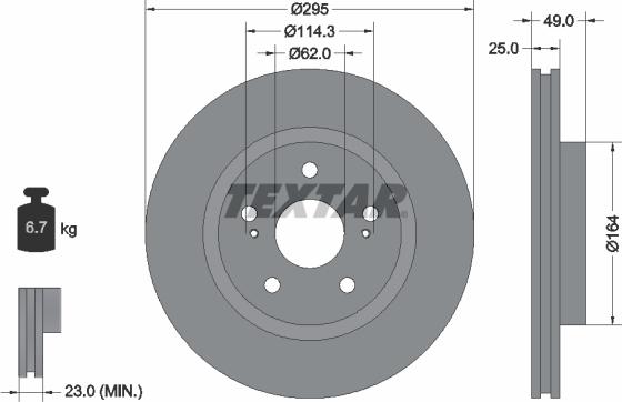 Textar 92156500 - Bremžu diski ps1.lv