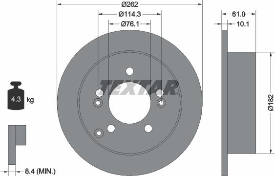 Textar 92156803 - Bremžu diski ps1.lv