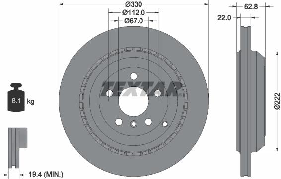 Textar 92150905 - Bremžu diski ps1.lv