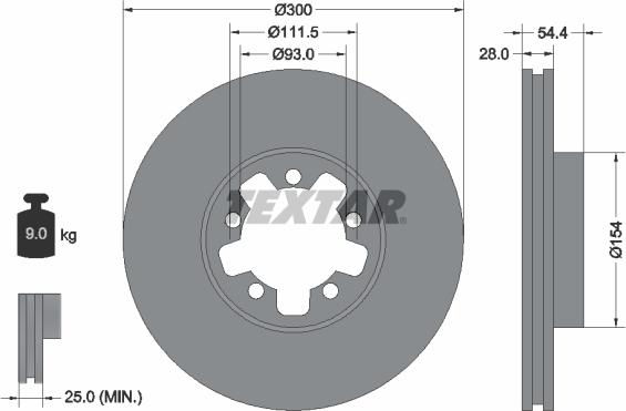 Textar 92151900 - Bremžu diski ps1.lv