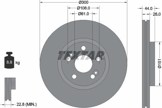 Textar 92151503 - Bremžu diski ps1.lv