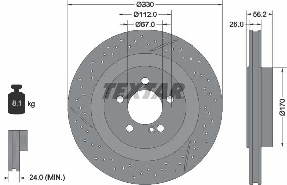 Textar 92151605 - Bremžu diski ps1.lv