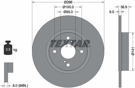 Textar 92169203 - Bremžu diski ps1.lv