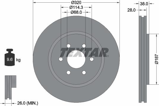 Textar 92164400 - Bremžu diski ps1.lv