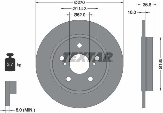 Textar 92164000 - Bremžu diski ps1.lv