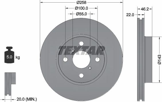 Textar 92164200 - Bremžu diski ps1.lv