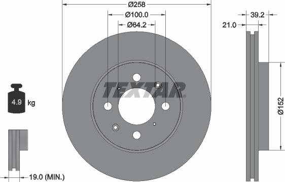 Textar 92165900 - Bremžu diski ps1.lv