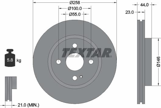 Textar 92166805 - Bremžu diski ps1.lv