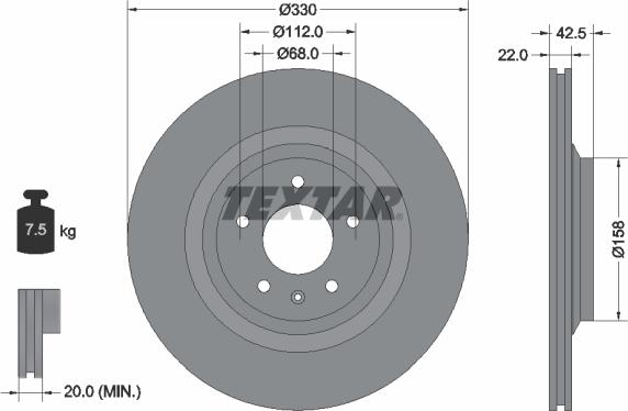 Textar 92160403 - Bremžu diski ps1.lv