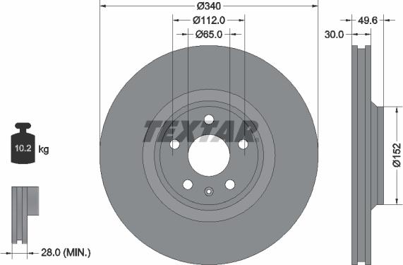 Textar 92160503 - Bremžu diski ps1.lv