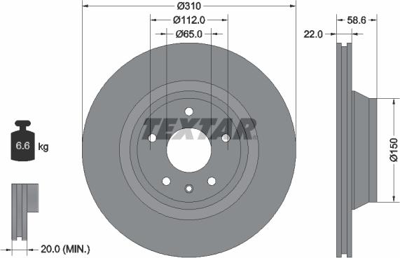 Textar 92160603 - Bremžu diski ps1.lv