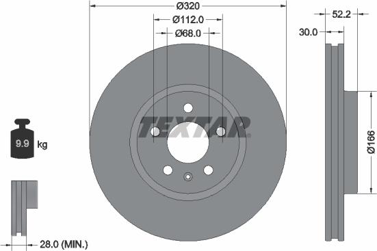 Textar 92160005 - Bremžu diski ps1.lv