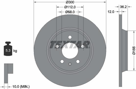 Textar 92160100 - Bremžu diski ps1.lv