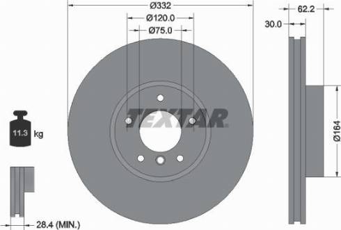 Textar 92160800 - Bremžu diski ps1.lv