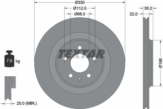 Textar 92160300 - Bremžu diski ps1.lv