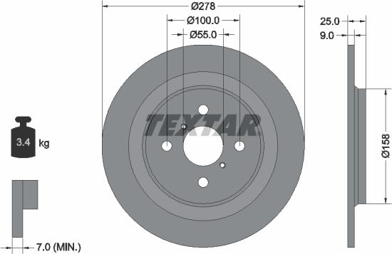 Textar 92161903 - Bremžu diski ps1.lv