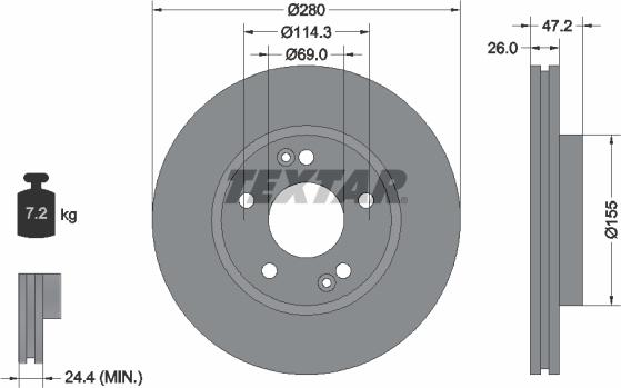 Textar 92161600 - Bremžu diski ps1.lv