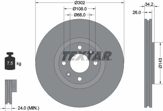 Textar 92168500 - Bremžu diski ps1.lv