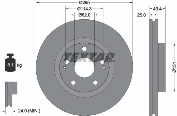 Textar 92168000 - Bremžu diski ps1.lv