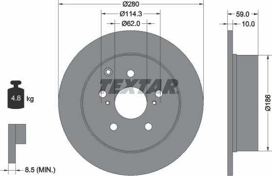 Textar 92168103 - Bremžu diski ps1.lv