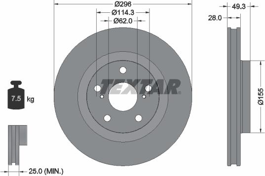 Textar 92168803 - Bremžu diski ps1.lv