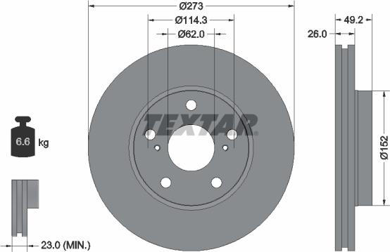 Textar 92163700 - Bremžu diski ps1.lv