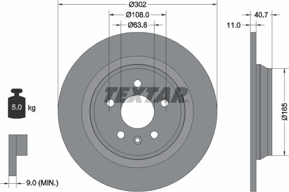 Textar 92162903 - Bremžu diski ps1.lv