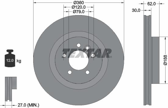 Textar 92162000 - Bremžu diski ps1.lv