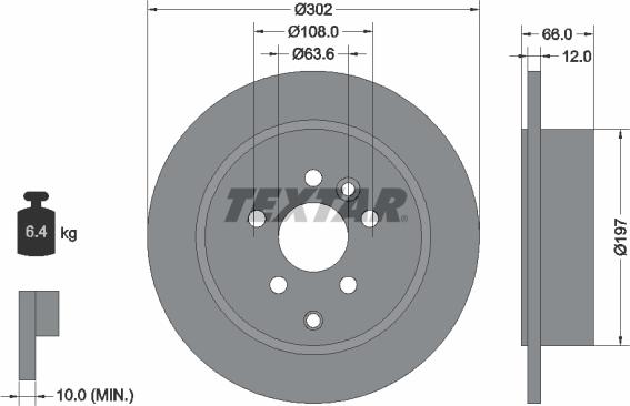 Textar 92162700 - Bremžu diski ps1.lv