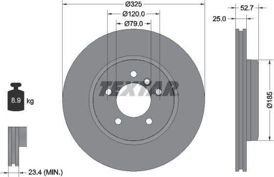 Textar 92106905 - Bremžu diski ps1.lv