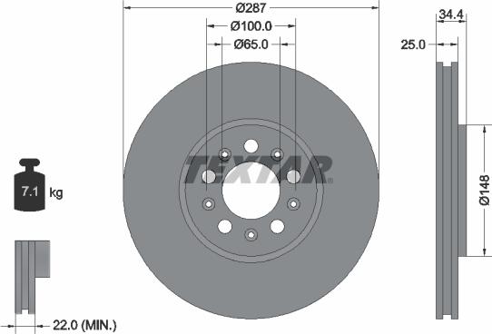 Textar 92106605 - Bremžu diski ps1.lv