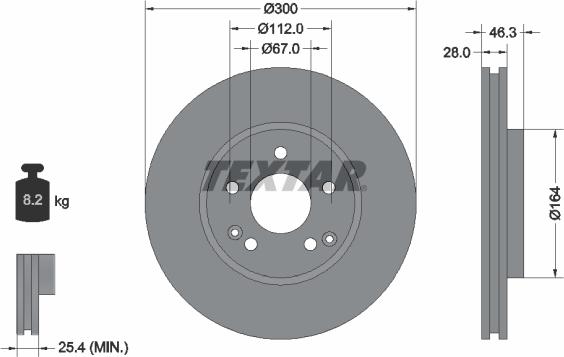 Textar 92106005 - Bremžu diski ps1.lv