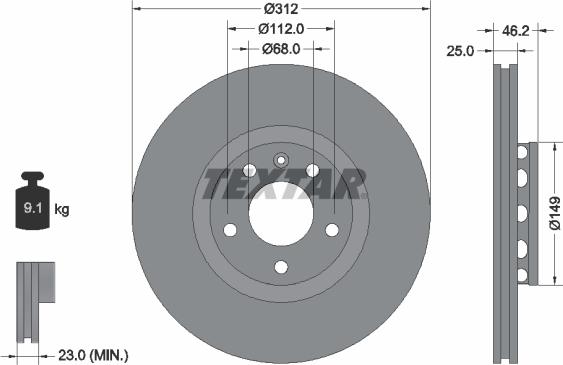 Textar 92106105 - Bremžu diski ps1.lv