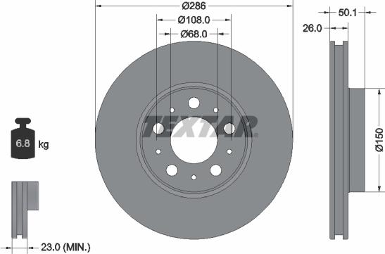 Textar 92100500 - Bremžu diski ps1.lv