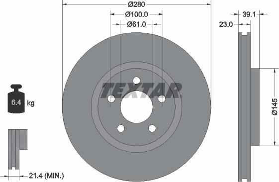 Textar 92108500 - Bremžu diski ps1.lv