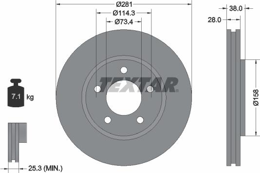 Textar 92108303 - Bremžu diski ps1.lv