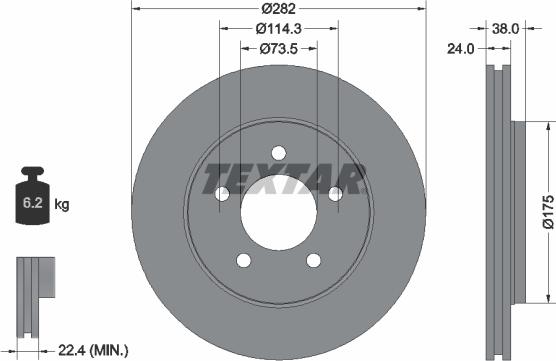 Textar 92108700 - Bremžu diski ps1.lv