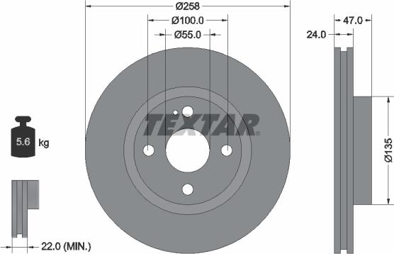 Textar 92103100 - Bremžu diski ps1.lv