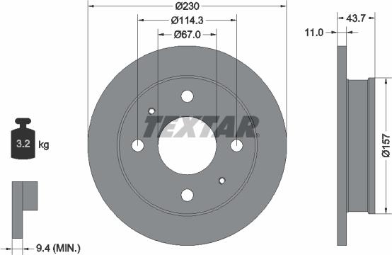 Textar 92102800 - Bremžu diski ps1.lv