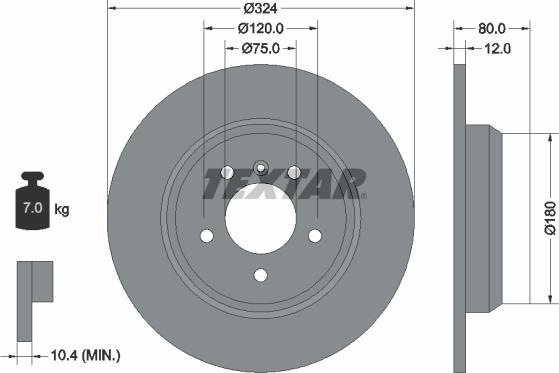 Textar 92107405 - Bremžu diski ps1.lv