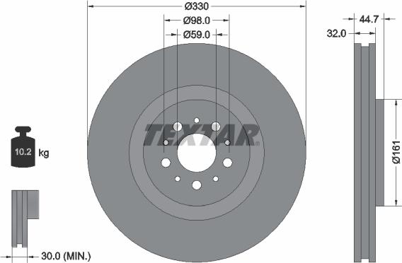 Textar 92119600 - Bremžu diski ps1.lv