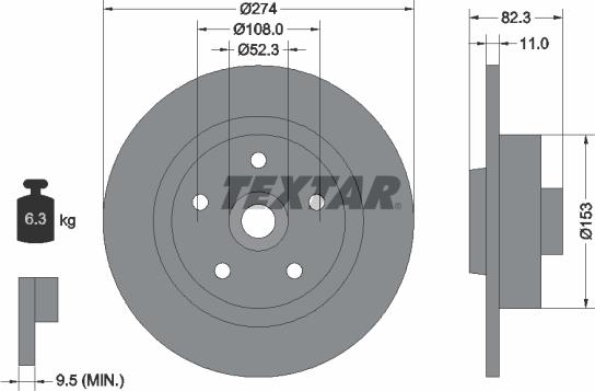 Textar 92119100 - Bremžu diski ps1.lv