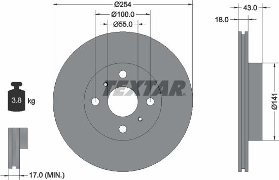 Textar 92114600 - Bremžu diski ps1.lv