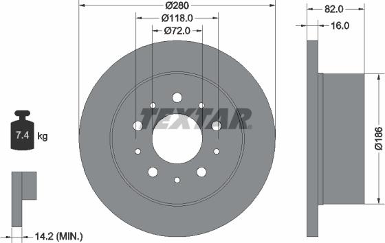 Textar 92116103 - Bremžu diski ps1.lv