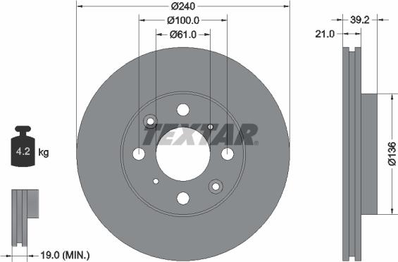 Textar 92110300 - Bremžu diski ps1.lv