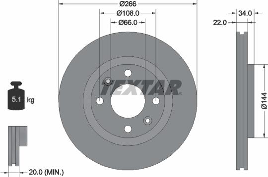 Textar 92111503 - Bremžu diski ps1.lv