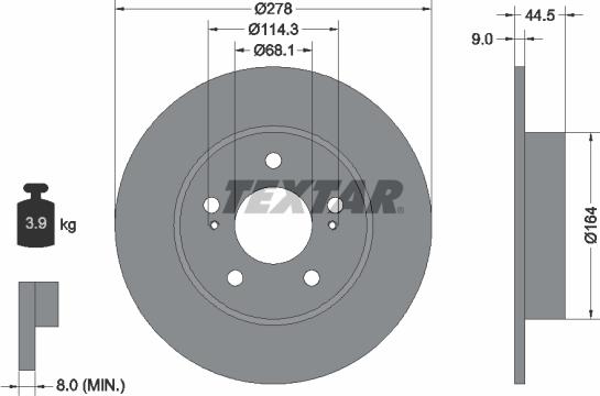 Textar 92113100 - Bremžu diski ps1.lv